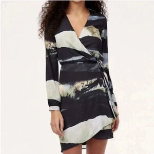 Babaton Aritzia true wrap dress long sleeve tie front | size XXS